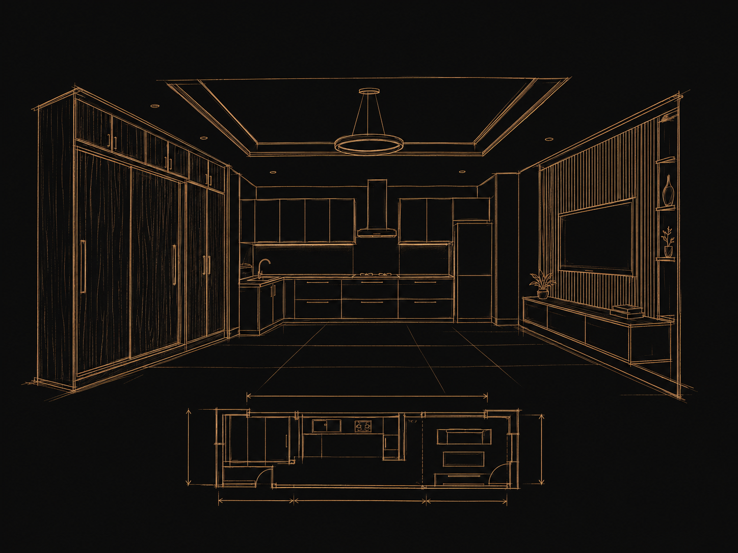Youmelux interior, construction and woodwork concept sketch